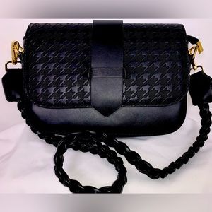 Classic black crossbody handbag